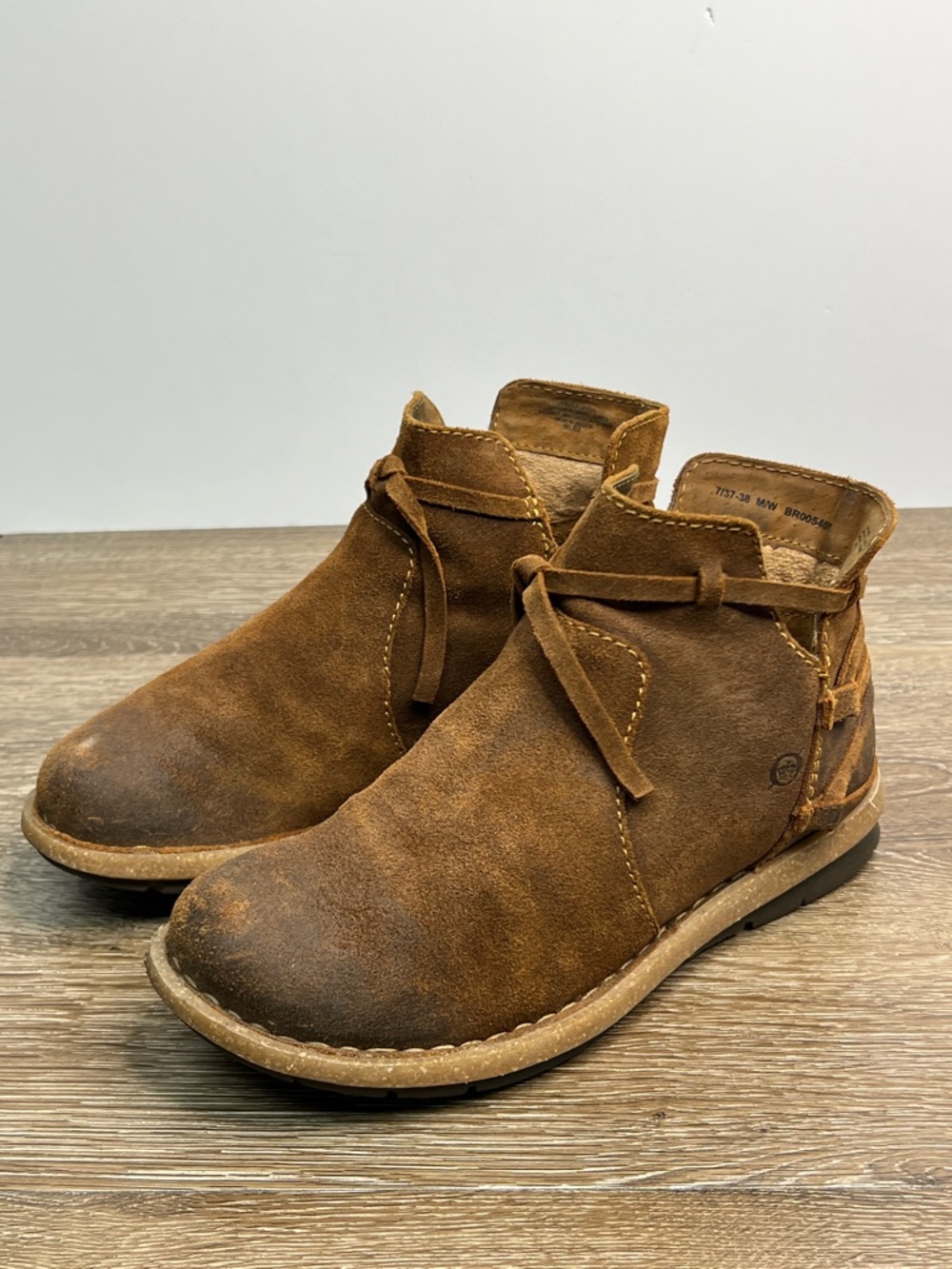 Born Tarkiln Leather Ankle Boots | Handcrafted Brown Booties Size 7